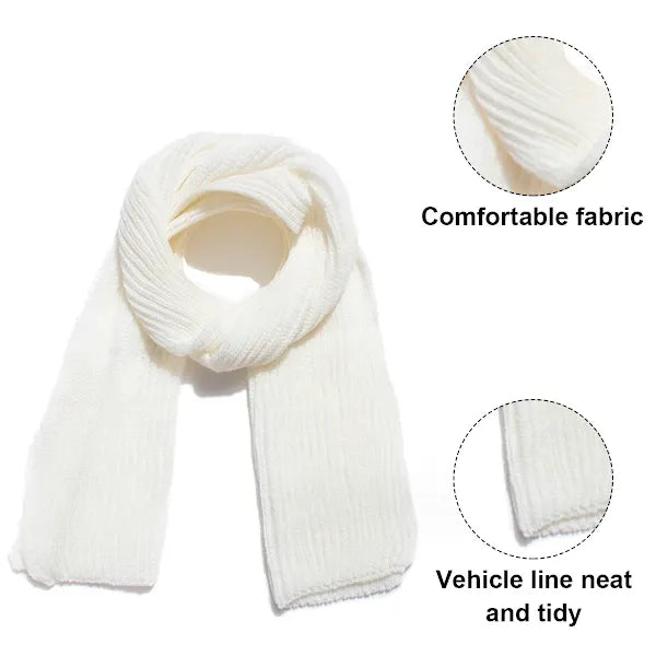 White Chunky Cable Knit Winter Scarf for Women and Men, 190x30 cm Warm Oversized Wrap, Soft Cashmere-Like Acrylic for Cold Weather Christmas Gift