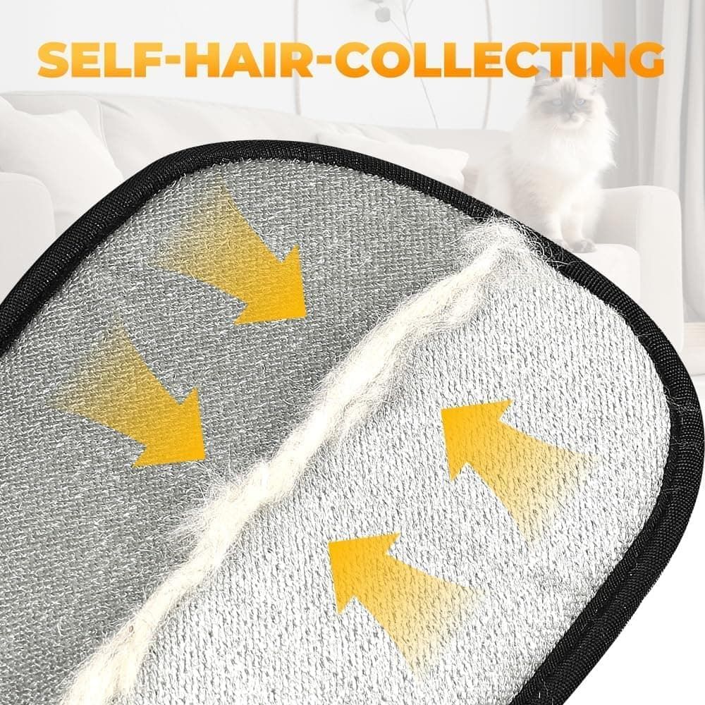 Electrostatic Fur Removal Glove 2-Pack for Cats Dogs, Washable Reusable Pet Hair Remover Mitt for Furniture Clothing and Car Seats, Eco-Friendly Grooming Tool