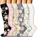 Compression Socks for Women and Men Circulation 6 Pairs, Graduated Support for Running Athletic Sports S/M, Breathable Nylon Blend for All-Day Comfort and Recovery
