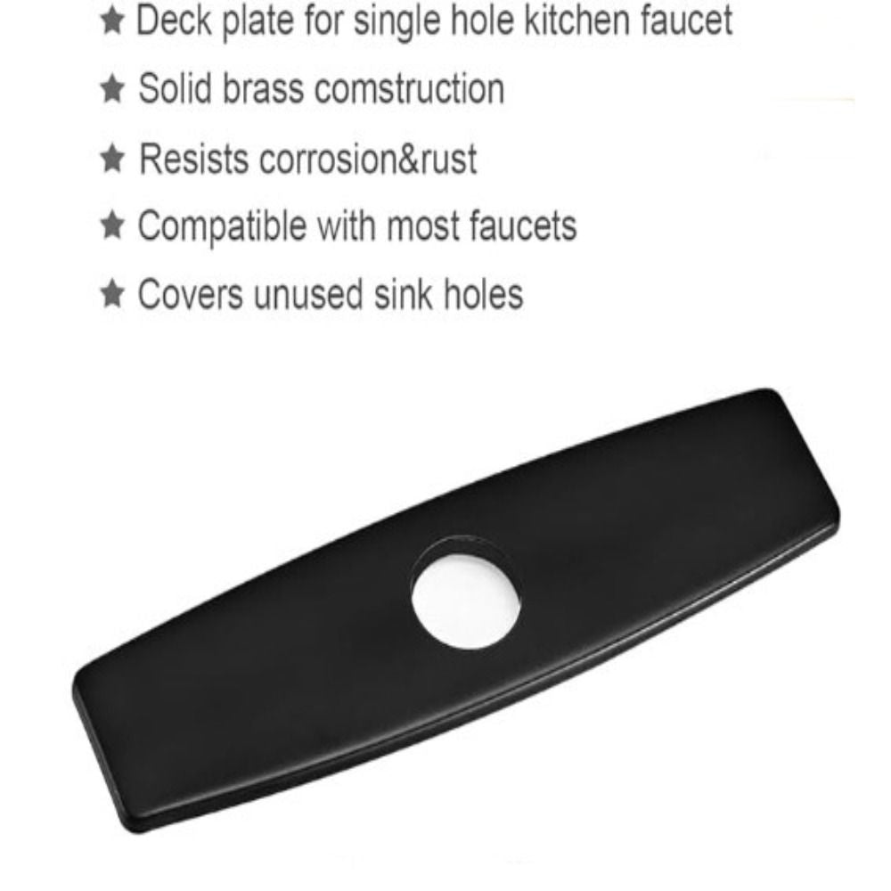 Sink cover plate, Stainless steel material, 10 Inch Sink Deck Plate, stainless steel construction, Matte Black Finish