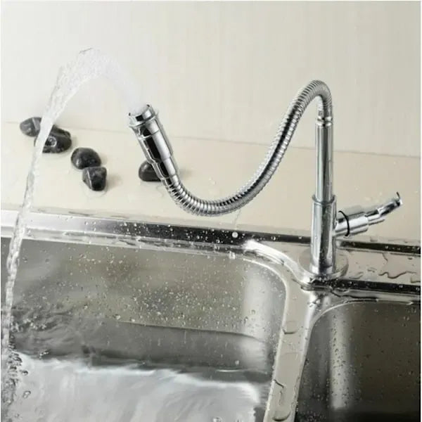 Outdoor Kitchen Faucet 360 Degree Rotation Swivel Single Hole Single Lever Kitchen Faucet Cold Water Basin Mixer, ceramic material, Chrome Finish
