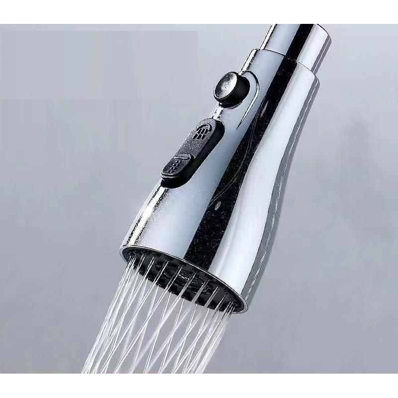 Kitchen Faucet Nozzle, 360 Degree Rotation Rotating Mixer Tap Sprayer, ABS material, 3 Spray Modes, Silver/Black Finish Options