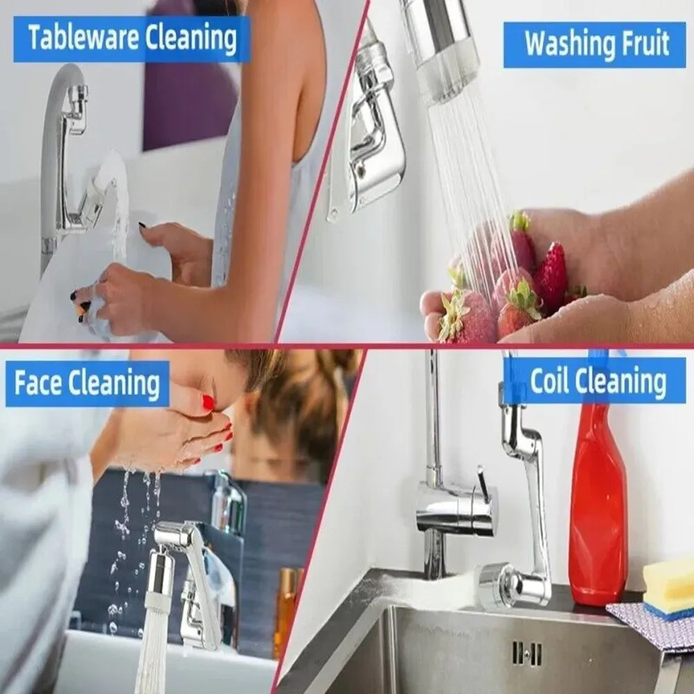 New 1080 Degree Rotation Universal Rotation Faucet Sprayer Head For Sink Faucet Extender Splash Bubbler Nozzle Kitchen Tap 22/24 Adaptor 1080 one mode