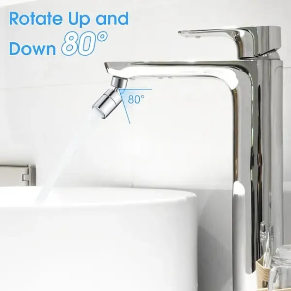 Dual Function 360 Degree Rotation Swivel Faucet Spray Head, Soft Bubble and Strong Spray, FM22 Adapter, stainless steel material