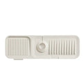 Faucet Splash Pad and Handle Drip Catcher, Silicone Sink Mat for Kitchen Countertop Protection and Drainage Use, Beige Finish