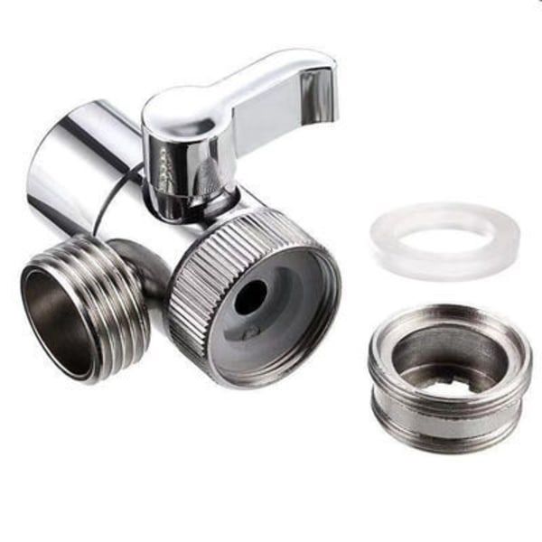 Faucet Adapter Kitchen Sink Diverter Valve Faucet Connector for Bathroom Mixer Shower, brass material, M22/M24 Thread Compatibility, Chrome Finish