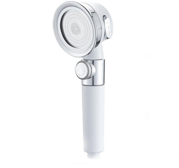 Large Pressurized Handheld Shower Head, Three-stage Water Stop Shower Head ( Without Vibrating Head (No Filter Cotton)), White Finish
