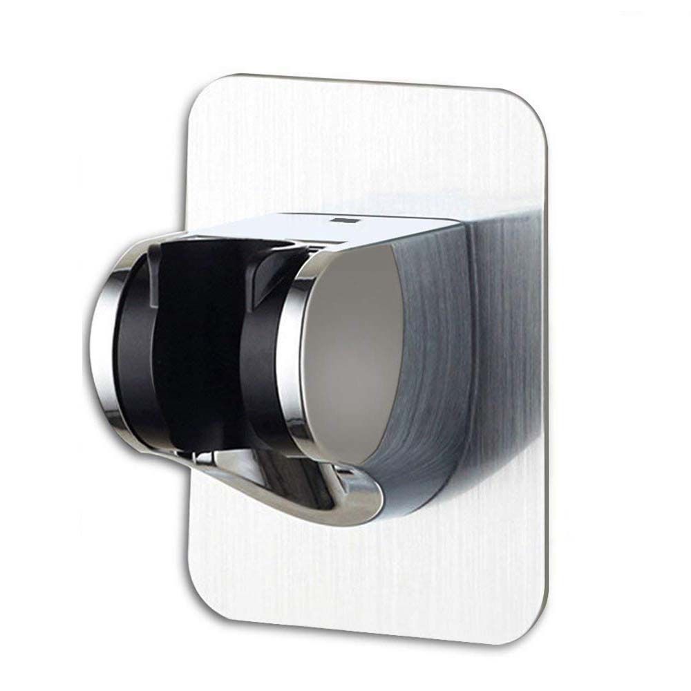 Adjustable shower head holder, self-adhesive hand shower holder with 3M sticker, reusable, durable, waterproof, bathroom wall mount, Chrome Finish