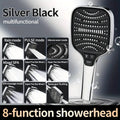 Large Panel Shower Head, 8 Adjustable Positions, Wide Water Outlet, Handheld Bathroom Shower Accessory, Chrome Finish