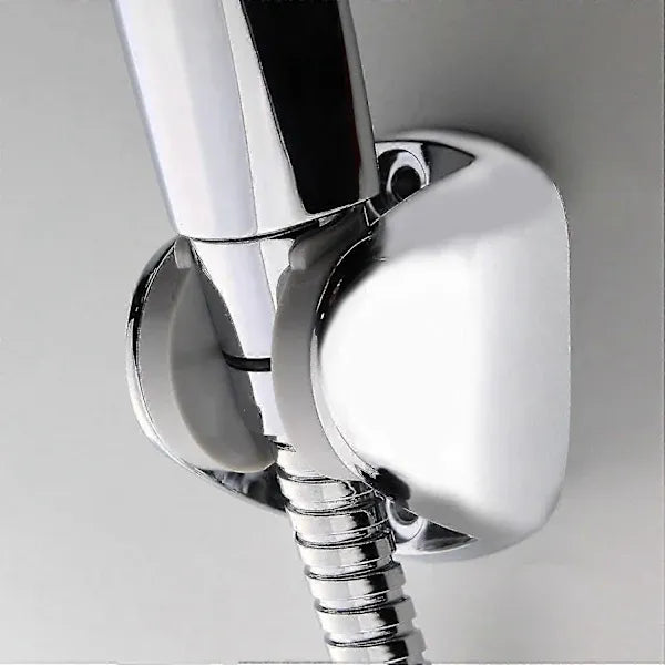 Wall Mounted Shower Bracket for Handheld Shower Head, Height and Angle Adjustable Bathroom Holder, ABS Material, Chrome Finish