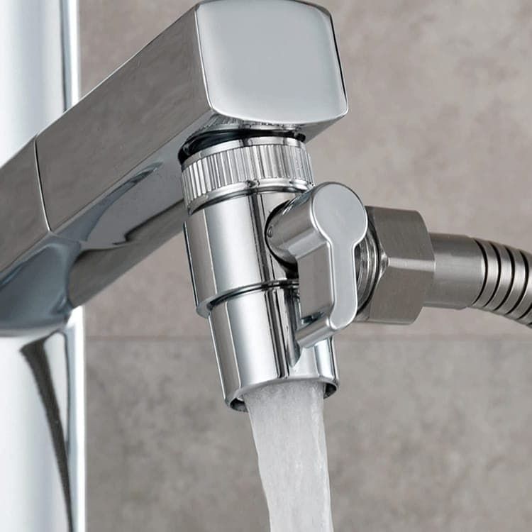 Faucet Adapter with Distributor- 3-Way Switch with M22/M24 Thread/G1/2" Threads for Kitchen Faucet & Hand Shower, solid brass material, Chrome Finish