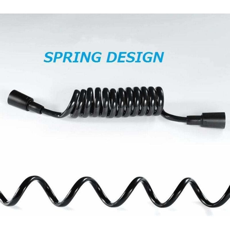 Bidet Hose 2m Telescopic Shower Hose ABS Replacement Spring Shower Hose for Bathroom Toilet Handheld Shower Head Bidet Sprayer, Black Finish