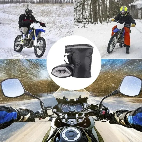 Long Lasting Premium Replacement Motorcycle Grip Handlebar Muff Windproof Waterproof Warm Handlebar Gloves, Made of Nylon