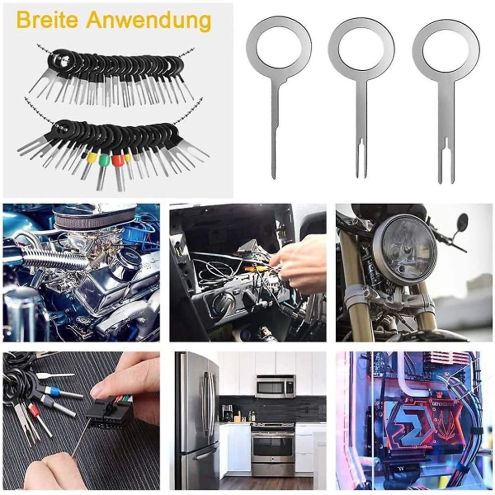 Terminal Ejector Kit Terminal Removal Tool, Electrical Wiring Car Disassembly Tool Connector Crimp Pin Puller 41pcs, Made of Metal