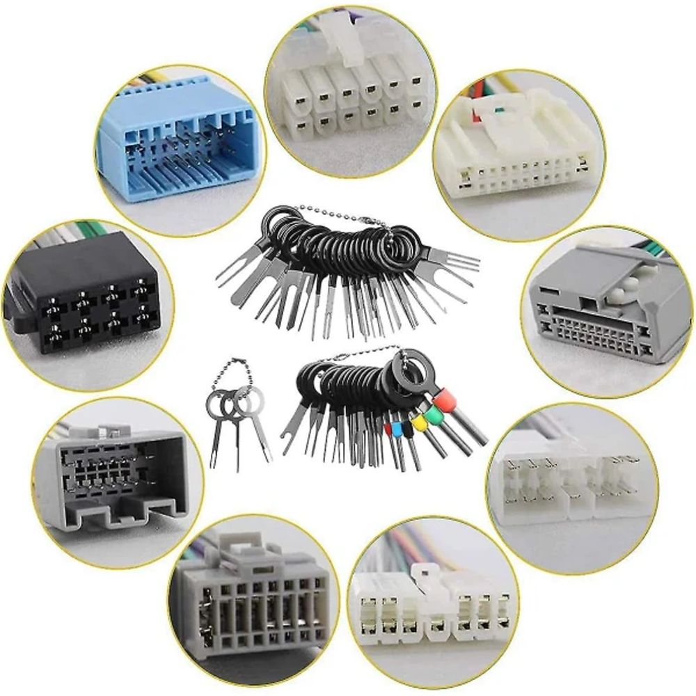 Terminal Ejector Kit Terminal Removal Tool, Electrical Wiring Car Disassembly Tool Connector Crimp Pin Puller 41pcs, Made of Metal
