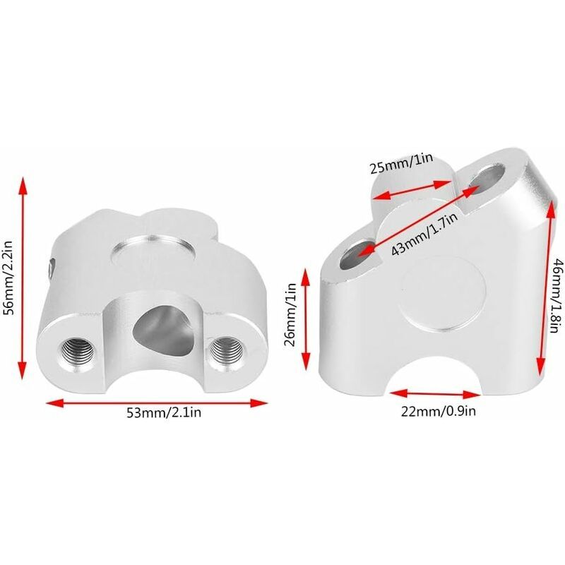 Sturdy Heavy Duty Universal 22mm Motorcycle Handlebar Riser Clamp Adapter, Chrome, Made of Aluminum, Top Quality
