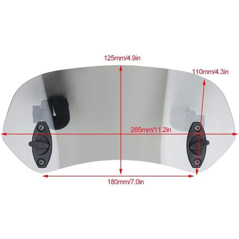 Motorcycle Windshield-Adjustable Clip On Windscreen Wind Deflector Windshield Accessories for Motorcycle Tawny, Made of Acrylic