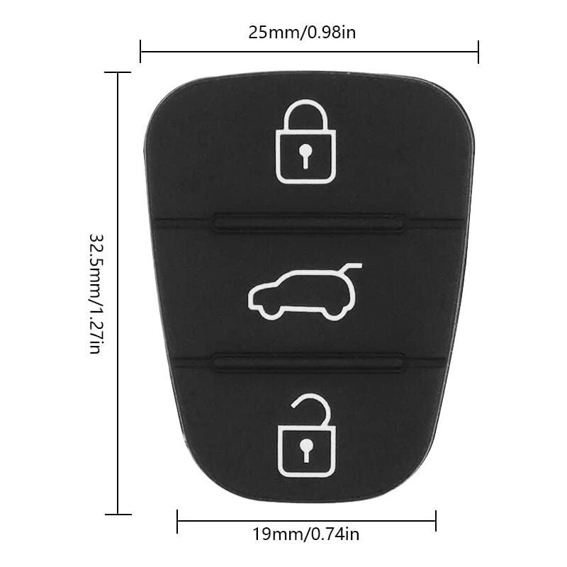 2Pcs Silicone Key Case Compatible with Kia Sportage Cee'd Picanto Rio \u0026 Hyundai i10 i20 i30 ix20 ix35 - 3 Buttons Remote Control Cover
