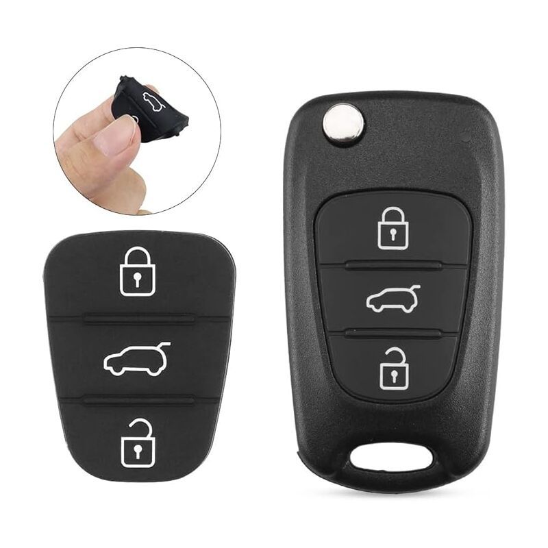 2Pcs Silicone Key Case Compatible with Kia Sportage Cee'd Picanto Rio \u0026 Hyundai i10 i20 i30 ix20 ix35 - 3 Buttons Remote Control Cover