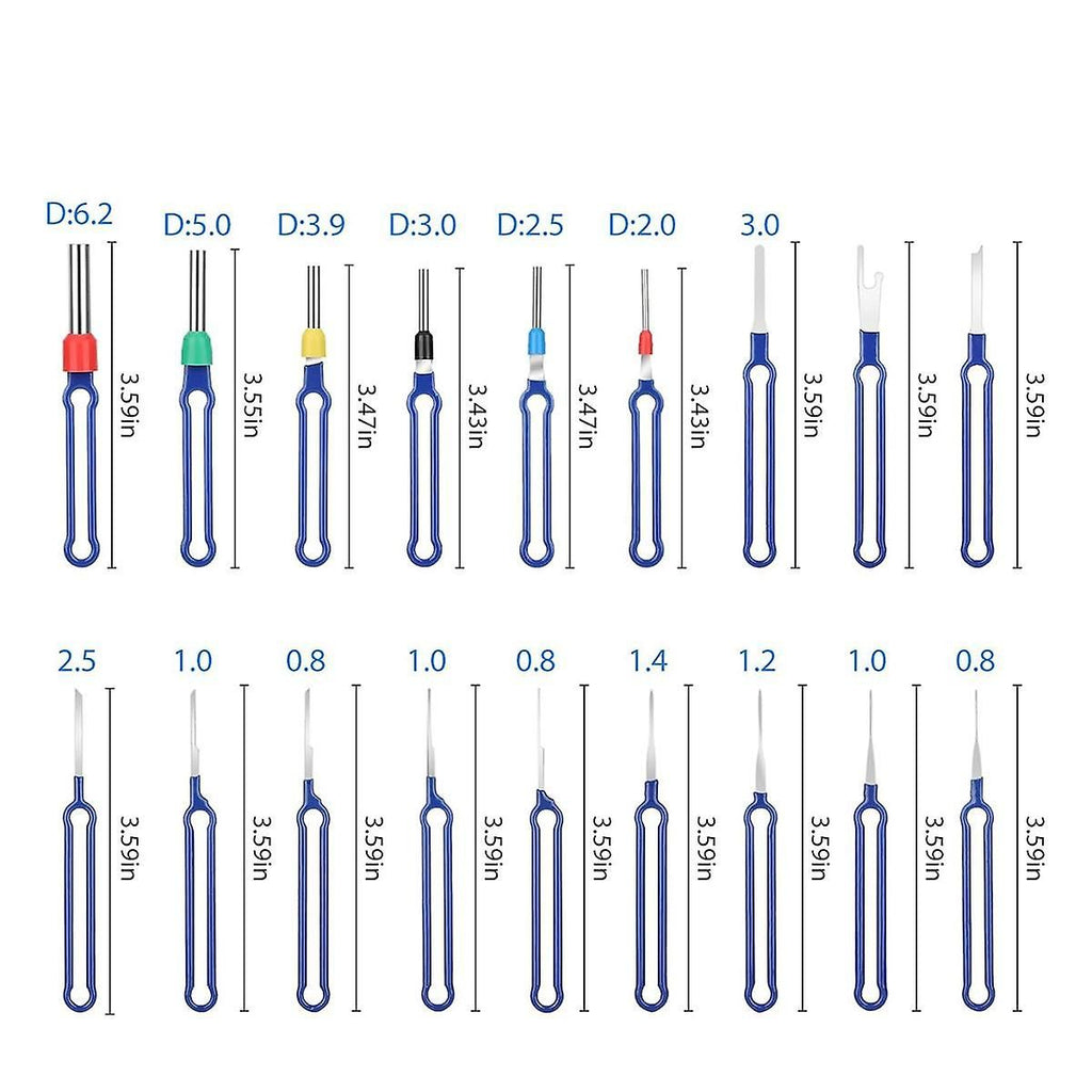36PC Terminal Removal Tool Kit Pin Extractor, Terminal Stripping Kit, Electrical Wire Connector, Made of Metal, Blue Color, 36 Pcs Pack