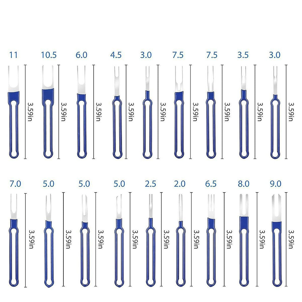 36PC Terminal Removal Tool Kit Pin Extractor, Terminal Stripping Kit, Electrical Wire Connector, Made of Metal, Blue Color, 36 Pcs Pack