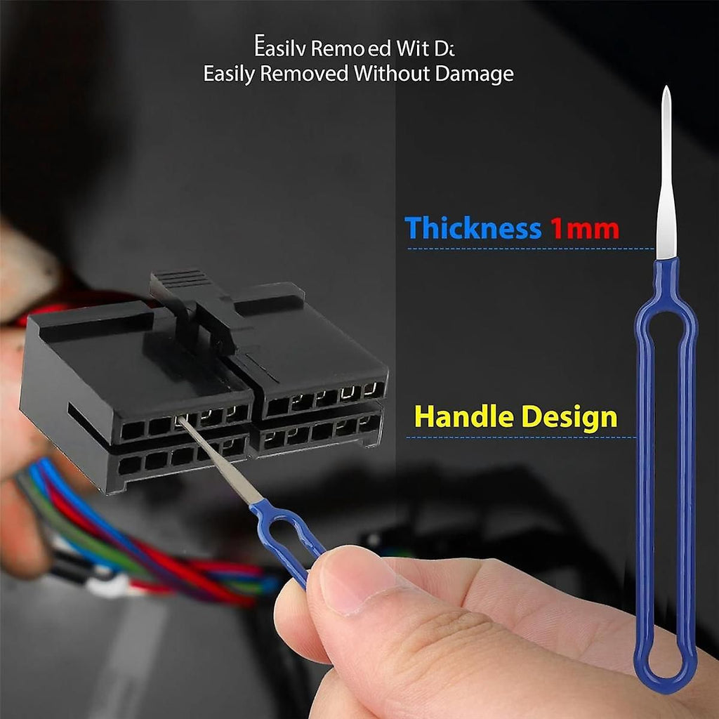 36PC Terminal Removal Tool Kit Pin Extractor, Terminal Stripping Kit, Electrical Wire Connector, Made of Metal, Blue Color, 36 Pcs Pack