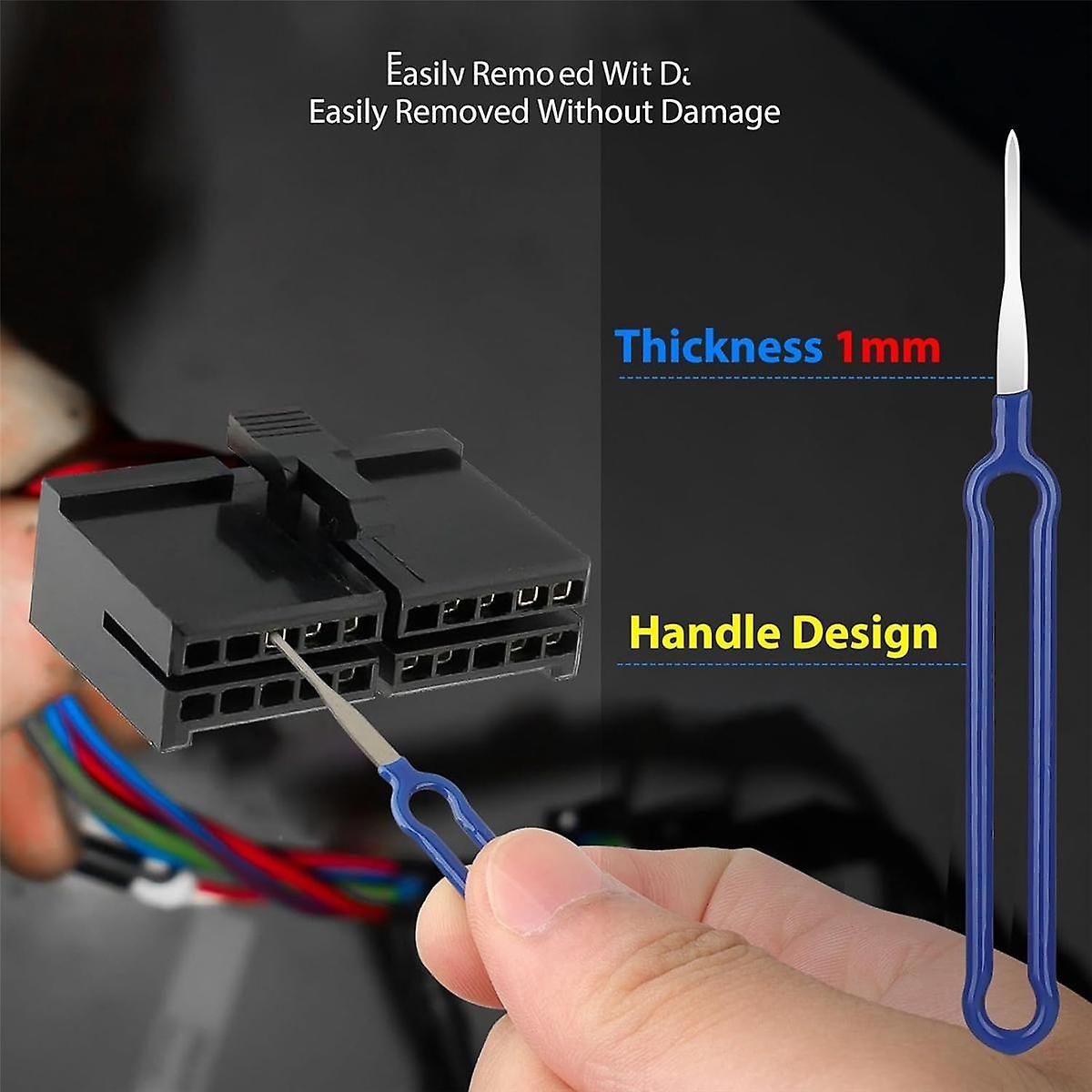 36PC Terminal Removal Tool Kit Pin Extractor, Terminal Stripping Kit, Electrical Wire Connector, Made of Metal, Blue Color, 36 Pcs Pack