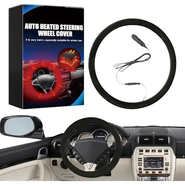 Sturdy Heavy Duty Heated Steering Wheel Muff Winter Hand Warmer Universal Car Steering Wheel Warmer Black, Top Quality
