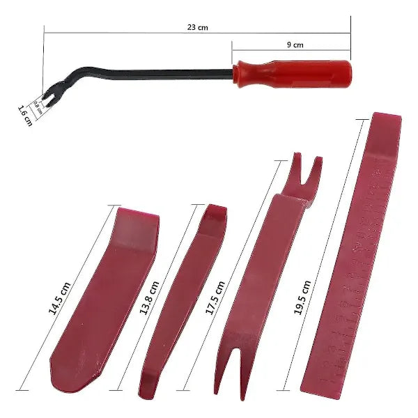 Professional Car Upholstery Removal Tool Kit, Ergonomically Designed Scratch-Free Plastic Tool Set for Seamless Removal of Clips and Fasteners