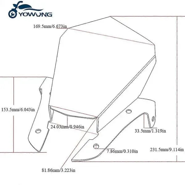 Motorcycle Windshield compatible with YAMAHA MT07 MT-07 FZ-07 2013 2014 2015 2016 2017 Motorcycle Wind Deflector Windscreen MT 07, Made of Aluminum