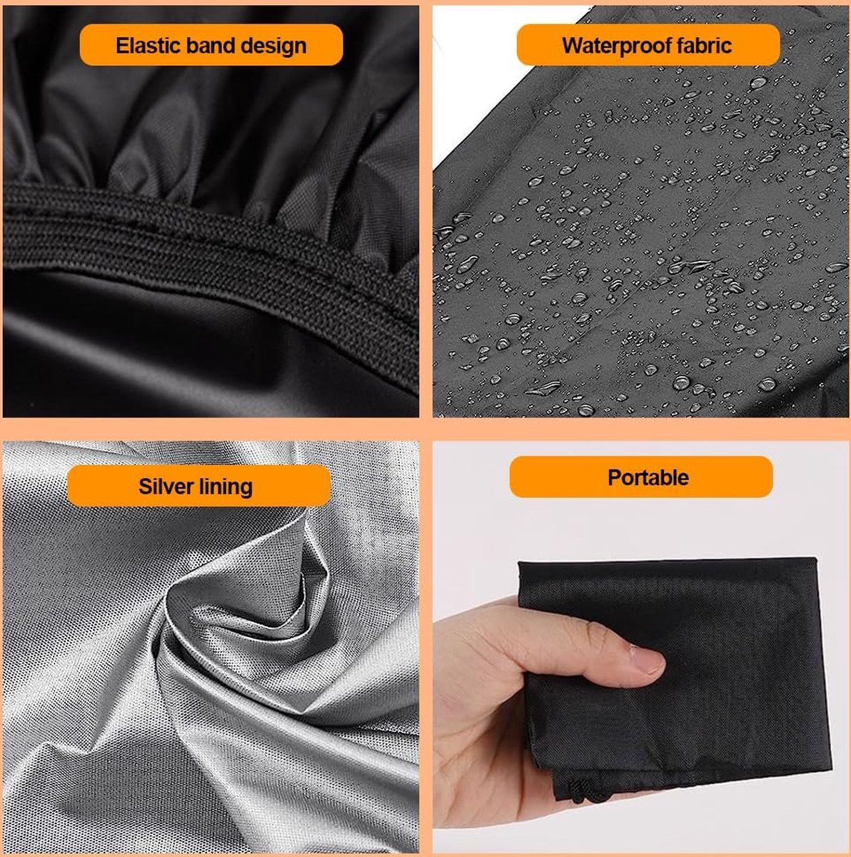 Compatible Bicycle basket rain cover, pack of 2. Waterproof Black for baskets - suitable for, Easy to Use, Good Performance