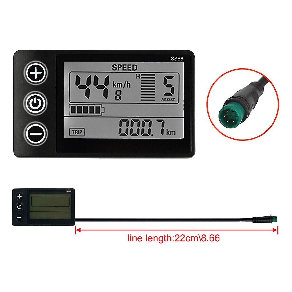 Long Lasting Premium New LCD display for electric bike 24V/36V/48V Display E-bike Electric bike, Made of Plastic