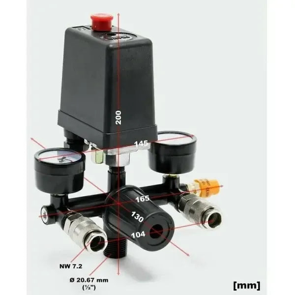 Professional Pressure regulator with pressure switch Replacement for  compressor Pressure switch with 2 displays
