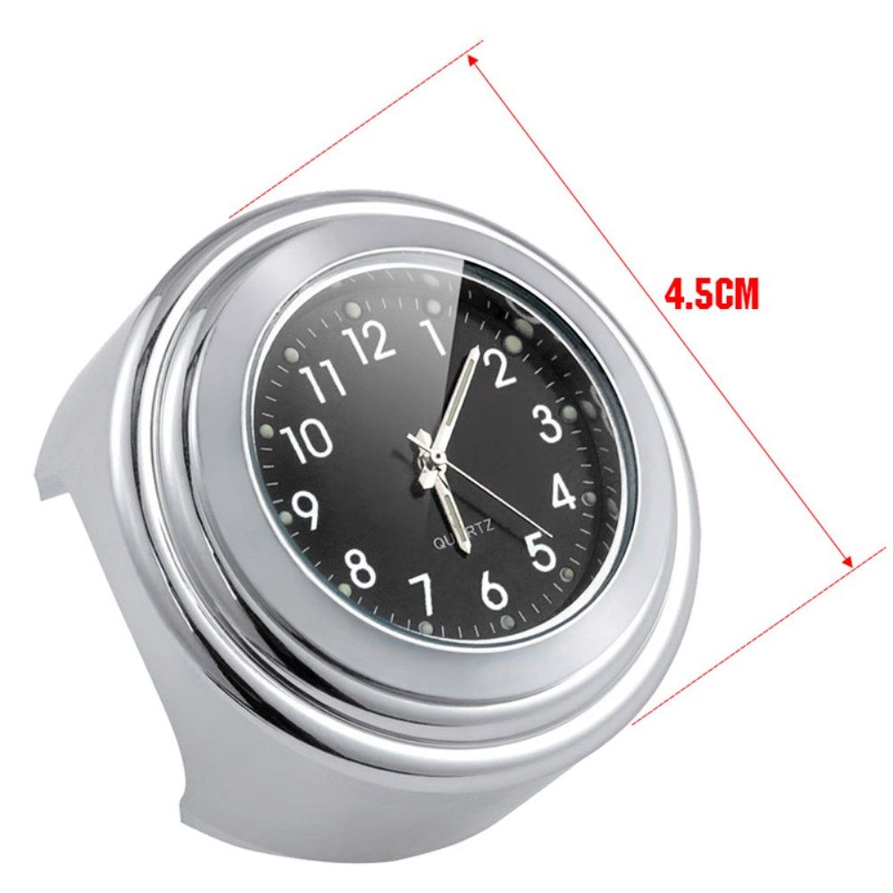Durable High Quality Analog watch for motorbikes, mopeds and bicycles, Made of Aluminum, Black Color, Perfect Fit