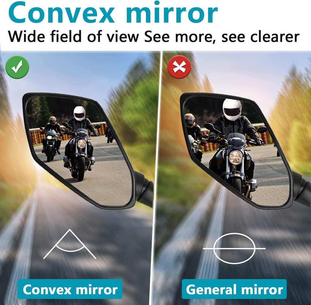 Sturdy Heavy Duty Compatible Motorcycle mirror, pair of universal rearview mirrors, suitable, Clear Color, Top Quality