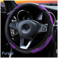 Durable High Quality Leather steering wheel cover Replacement for  carbon fiber steering wheel, PURPLE, Perfect Fit