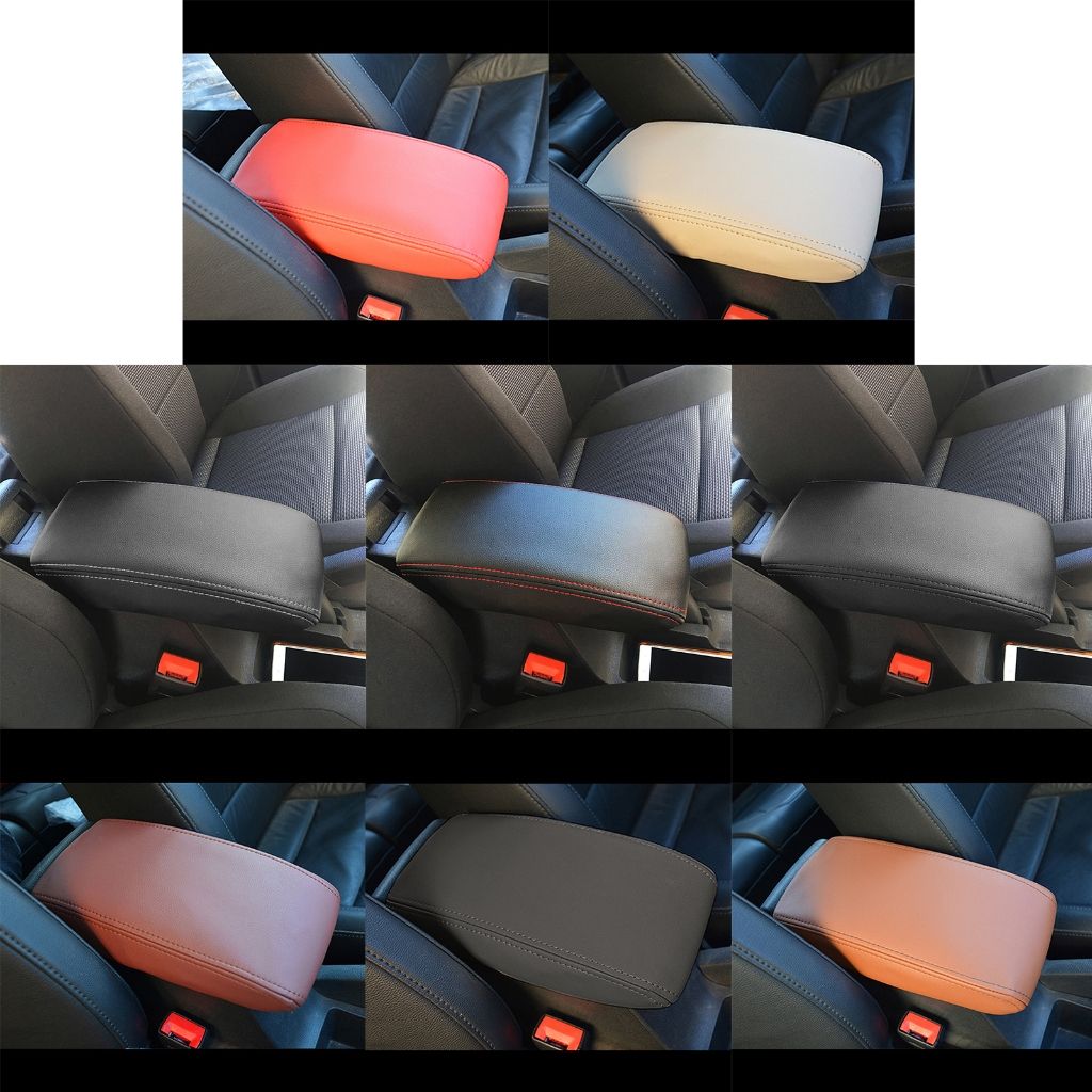 Car Armrest Seat Box Cover Car Interior Accessories Auto Armrest Cov, Replacement Part, Made of Leather, Black Color