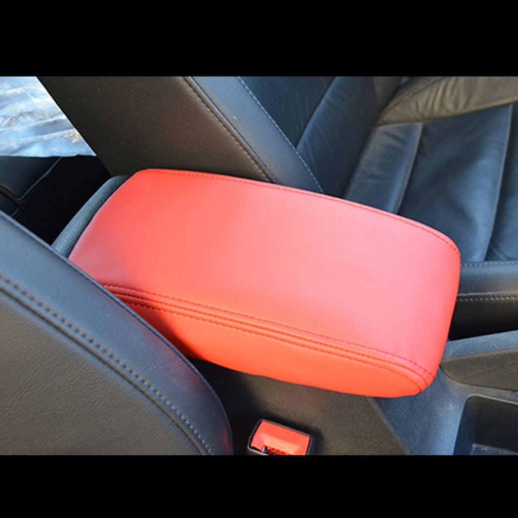 Car Armrest Seat Box Cover Car Interior Accessories Auto Armrest Cov, Replacement Part, Made of Leather, Black Color
