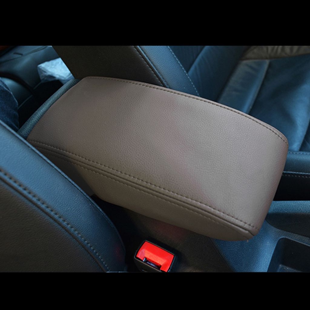 Replacement Car Armrest Seat Box Cover Car Interior Accessories Auto Armrest Cover, Made of Leather, Black Color