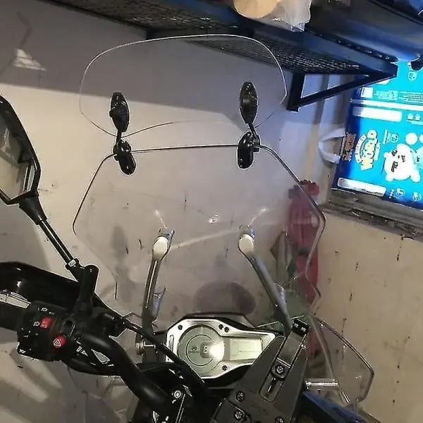 Transparent Color Universal Motorcycle Adjustable Windshield Extension Windscreen Spoiler Deflector, Made of Plastic