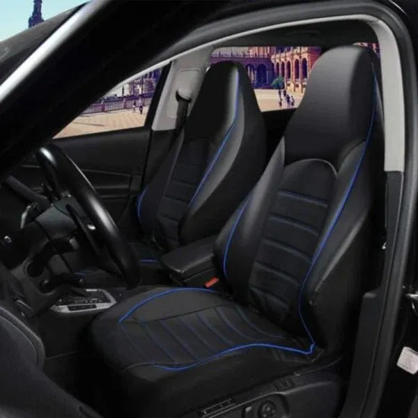 TS-Classique Universal Front Seat Covers Replacement for  Car, Car Seat Covers Front, Blue, Made of Leather, Gray Color
