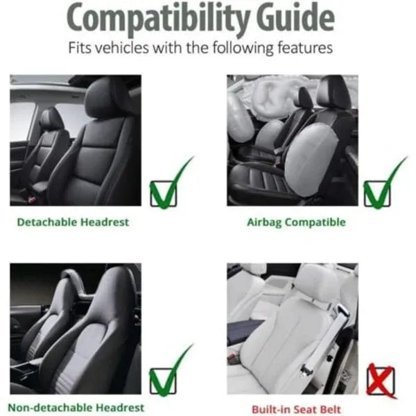 TS-Classique Universal Front Seat Covers Replacement for  Car, Car Seat Covers Front, Blue, Made of Leather, Gray Color