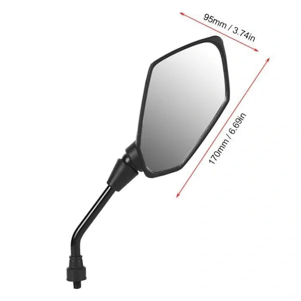 Replacement Rearview Mirrors Pair Universal Motorcycle Modification Rearview Mirror Motorcycle Accessories Black (10mm), Made of Abs