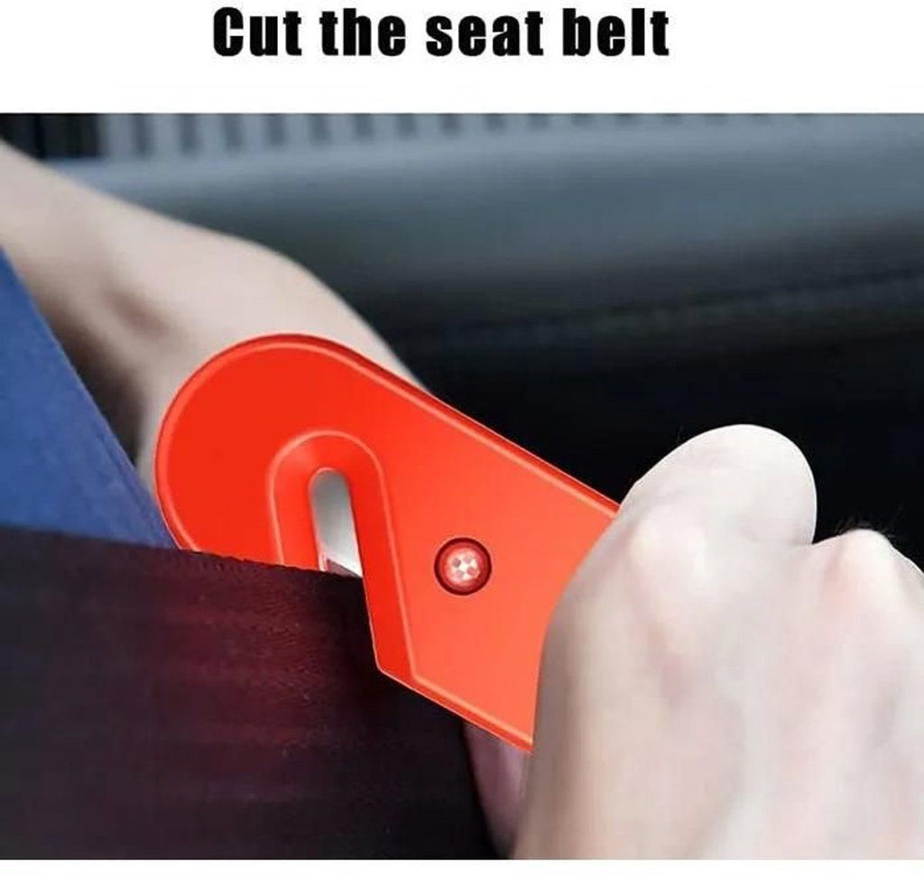 Compatible Car security hammer, 2 pieces, window breaker and seatbelt cutter-lifehammer-safety hammer car-emergency hammer, Made of Steel