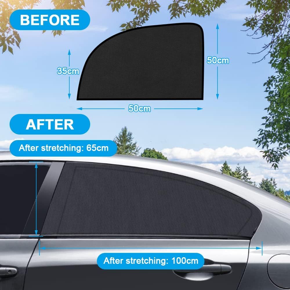 sunshade car baby child, 2 pieces with UV protection, universal window rear side net for children pets, Replacement Part