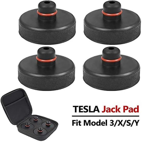 Tesla Model 3 / Y/s/x Jack Pad Pucks Jack Lift Pad Adapter Tool with storage box (protects battery and chassis) null none, Made of Rubber, Black Color