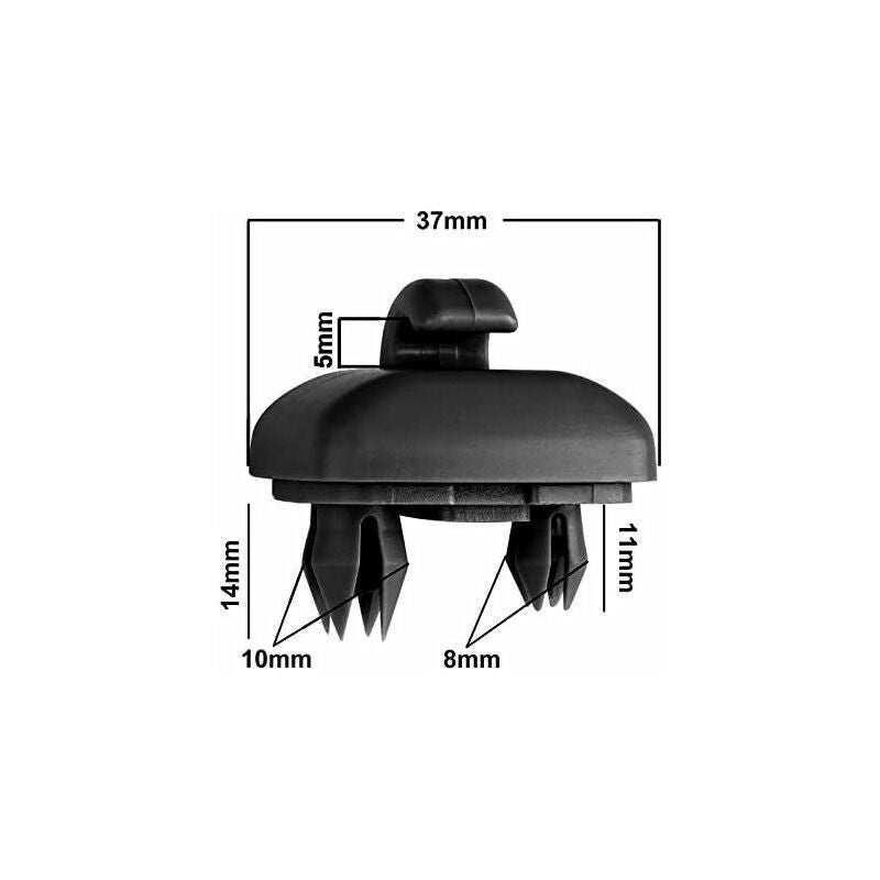 Pack - Compatible with Audi A4 A5 S5Q3 Q5 Car Sun Visor Clip Fastener Bracket 8U0857562A (Black), Made of Plastic