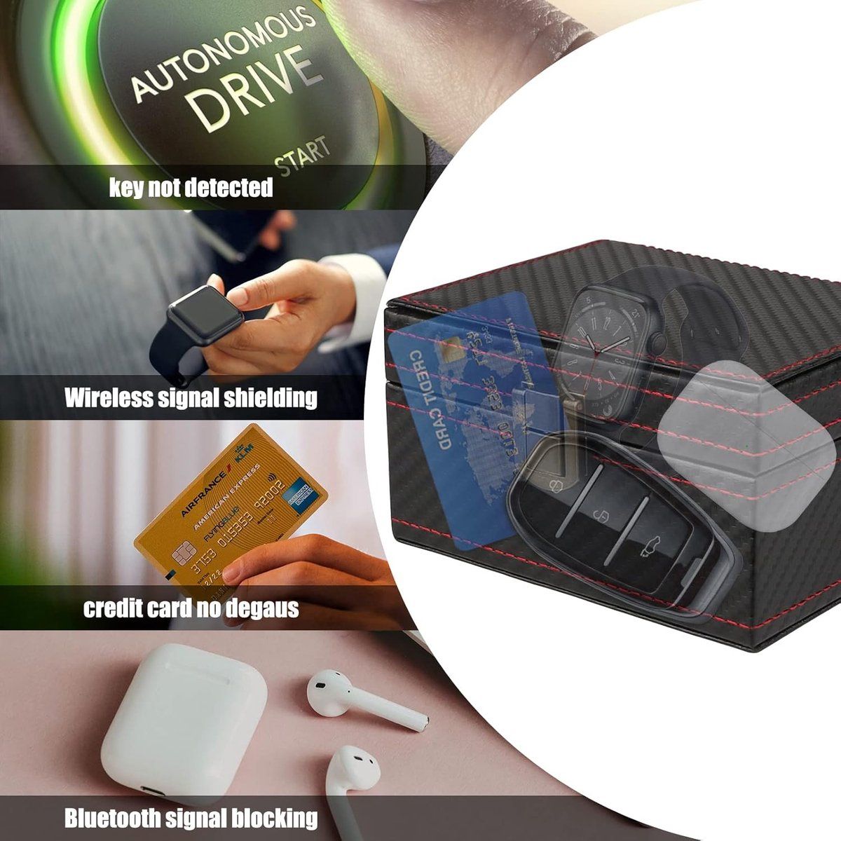 Replacement Car Key RFID Anti-Theft - Protective Cover Box Safe Faraday, Easy to Use, Good Performance, Universal Fit