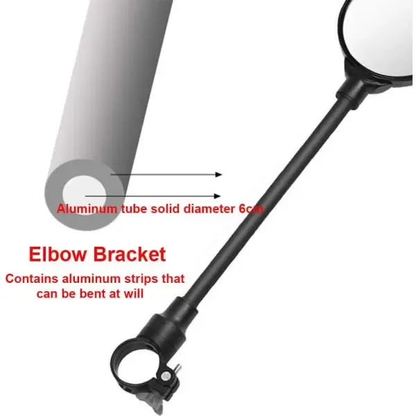 Compatible 2 pieces bicycle rearview mirror with gasket, 360° adjustable handlebar mount, HD wide angle safe cycling for