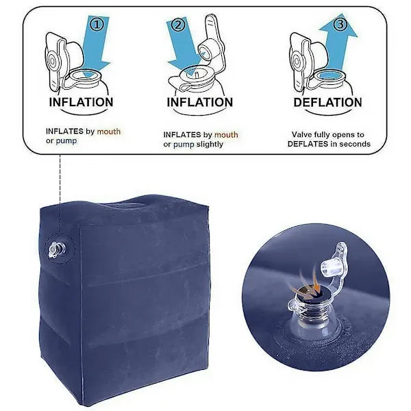 Replacement Airplane sleeping footrest pillow children resting pillow on airplane car, Made of Pvc, Blue Color